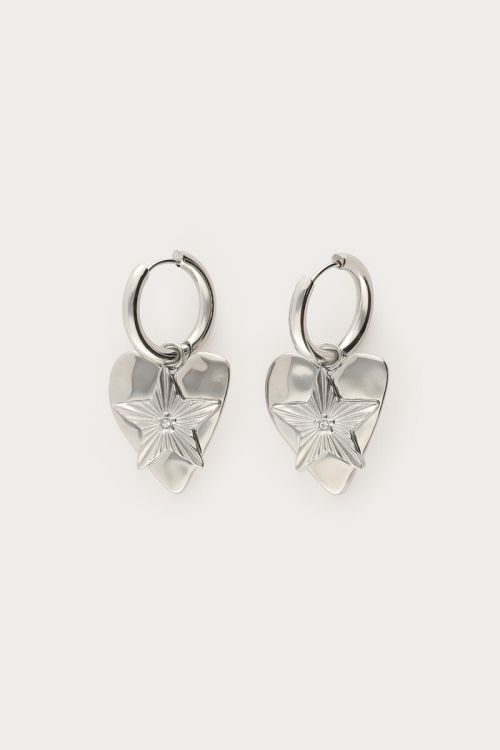 Midnight statement hoop earrings hearts star | My Jewellery