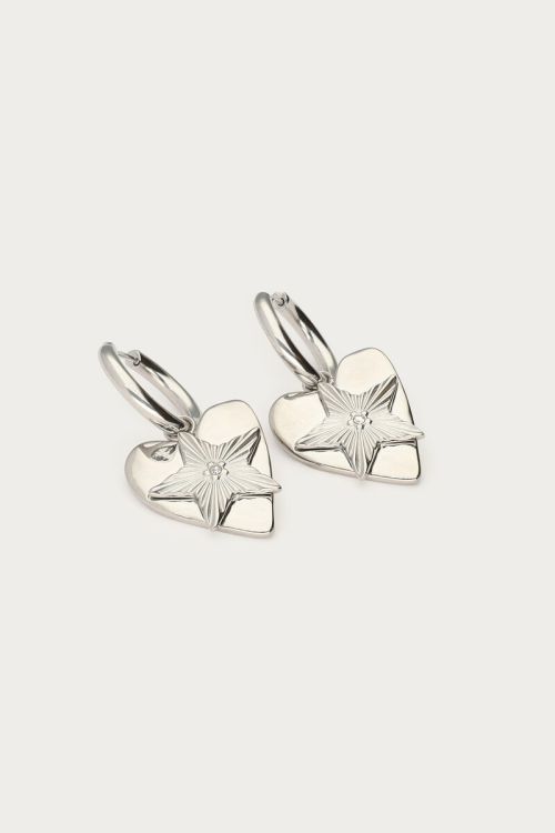 Midnight statement hoop earrings hearts star | My Jewellery