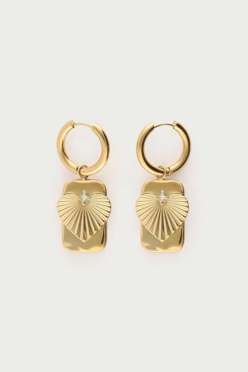 Boucles d’oreilles Midnight à cœur rayé maxi