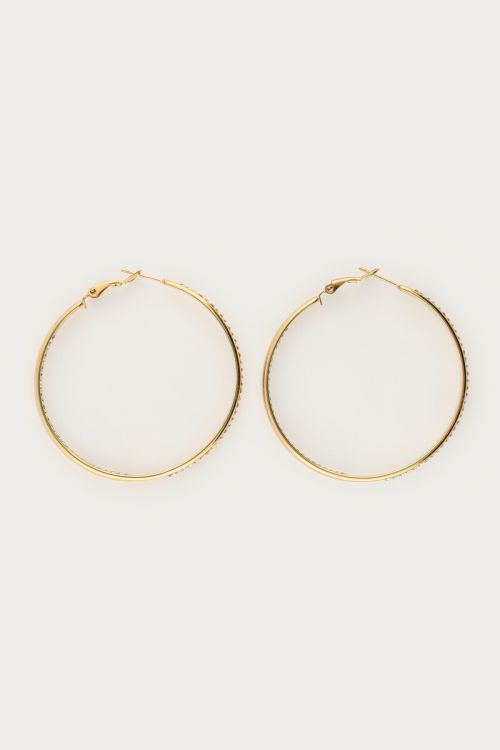 Midnight statement hoop earrings with rhinestones | My Jewellery