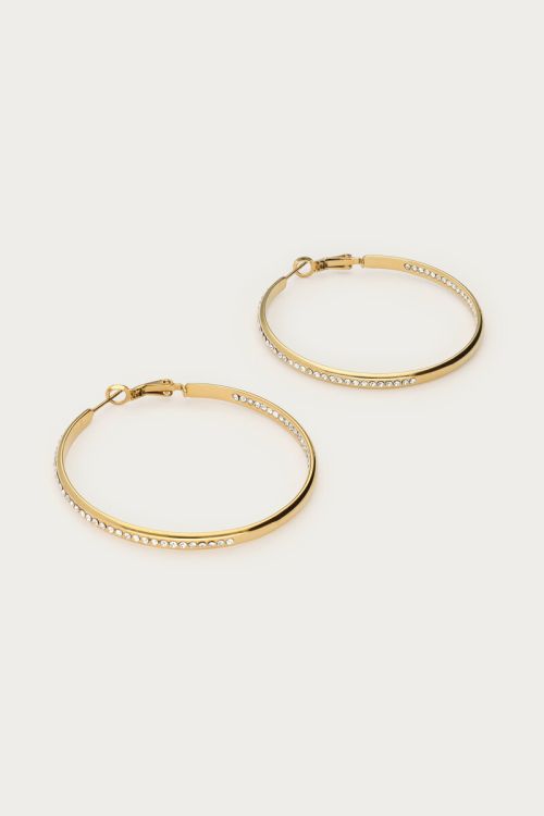 Midnight statement hoop earrings with rhinestones | My Jewellery