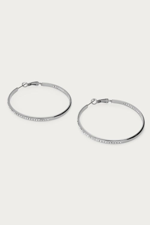 Midnight statement hoop earrings with rhinestones | My Jewellery