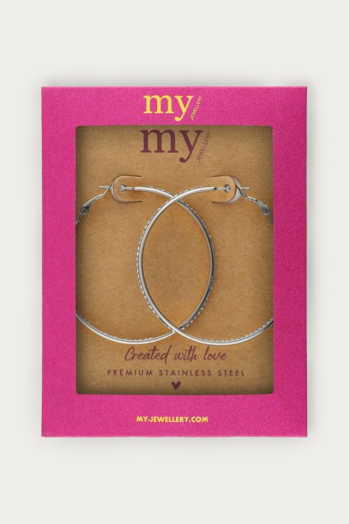 Midnight statement hoop earrings with rhinestones | My Jewellery