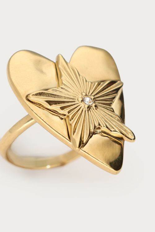 Midnight statement ring hearts star | My Jewellery