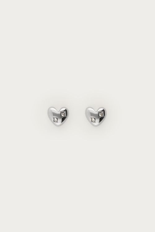 Midnight studs heart with rhinestones | My Jewellery