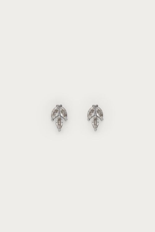 Midnight studs leaf with rhinestones | My Jewellery