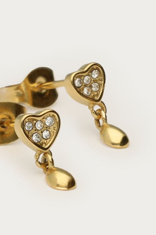 Midnight studs with heart and drop | My Jewellery