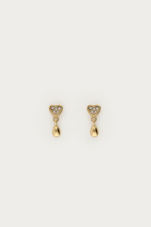 Midnight studs met hart en druppel