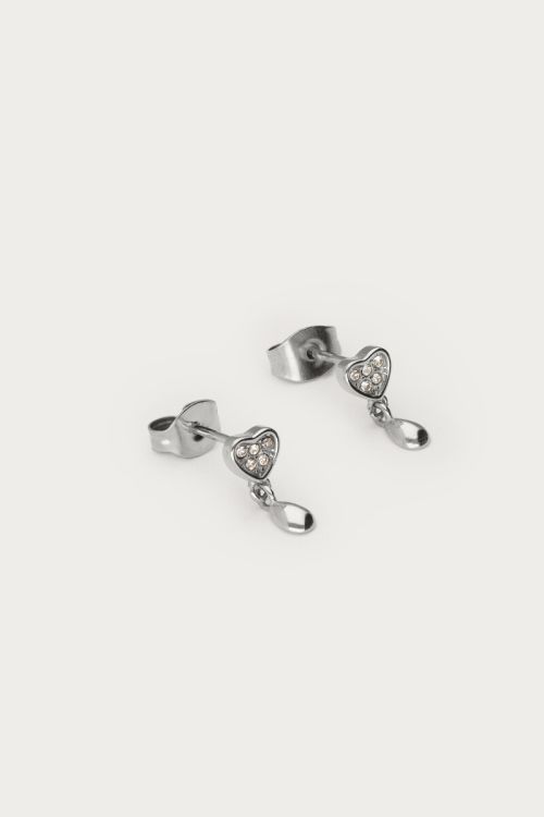 Midnight studs with heart and drop | My Jewellery