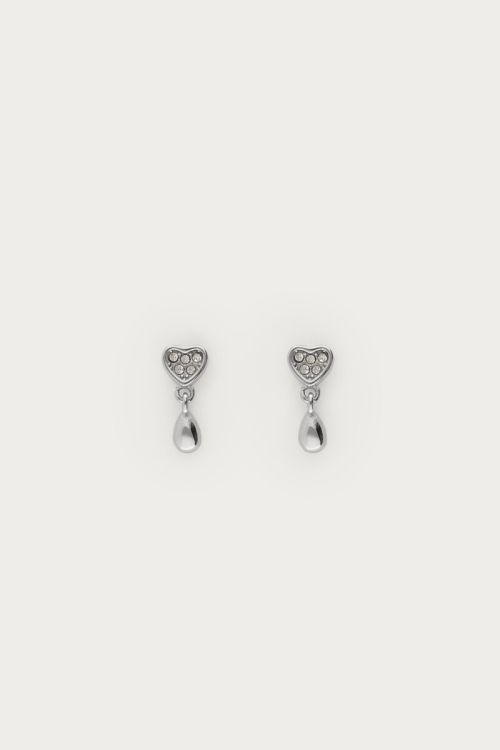 Midnight studs with heart and drop | My Jewellery
