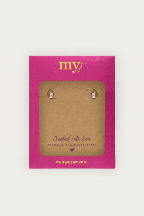 Midnight studs with square rhinestones | My Jewellery