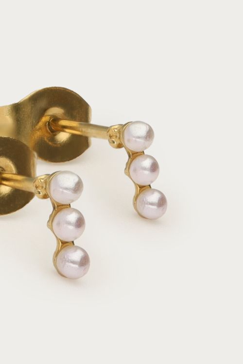 Midnight studs with three faux pearls | My Jewellery