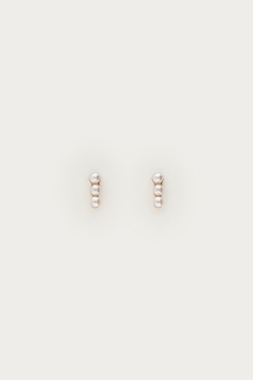 Midnight studs with three faux pearls | My Jewellery