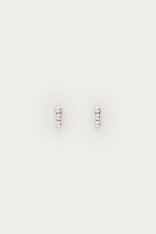 Midnight studs with three faux pearls | My Jewellery