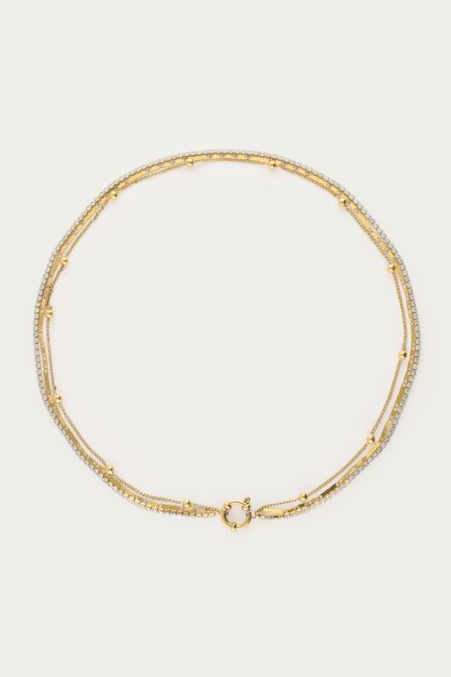 Midnight dreifache Kette mit Strass