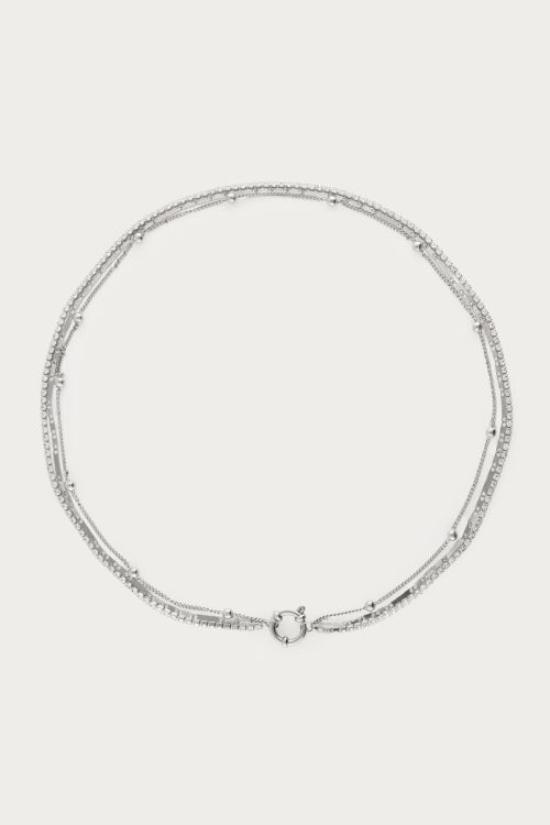 Midnight triple necklace with rhinestones | My Jewellery