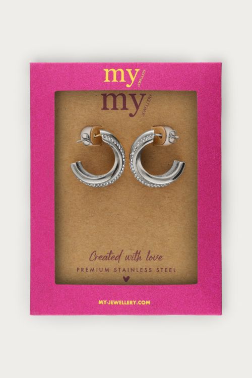 Midnight hoop earrings twisted with rhinestones | My Jewellery