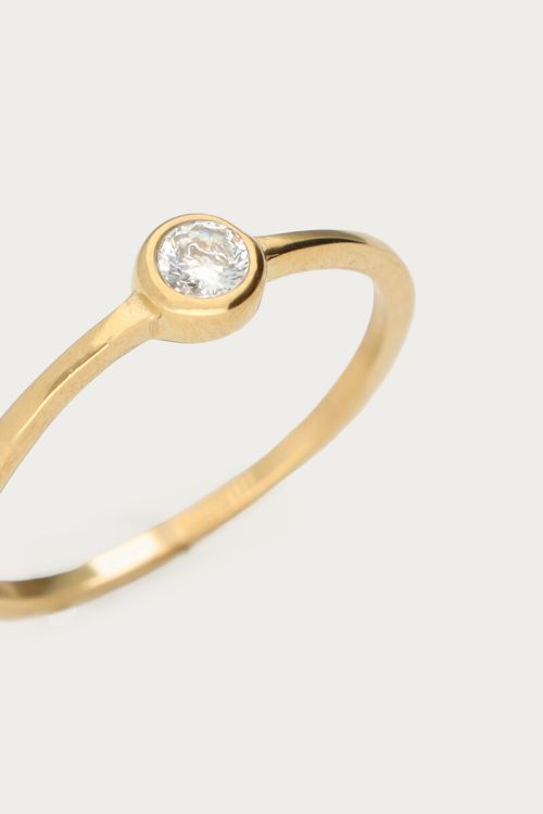Minimalist basic ring with round rhinestones | My Jewellery