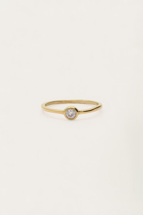 Minimalist basic ring with round rhinestones | My Jewellery