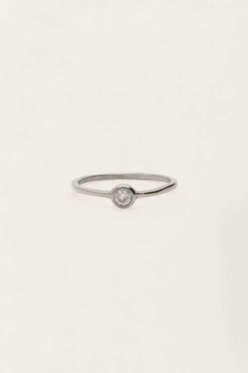 Minimalist basic ring with round rhinestones | My Jewellery