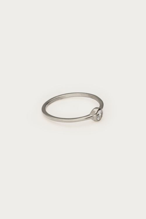 Minimalist basic ring with round rhinestones | My Jewellery