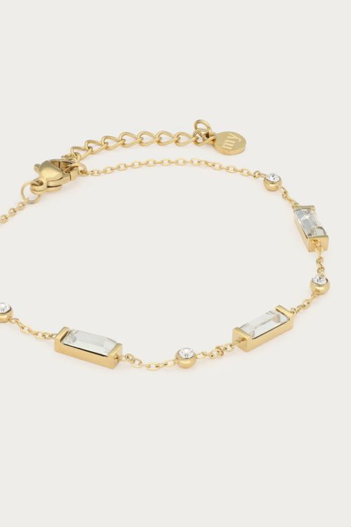 Minimalist bracelet square with rhinestones | My Jewellery