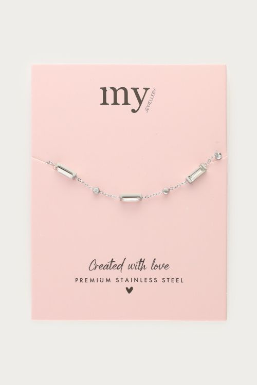 Minimalist bracelet square with rhinestones | My Jewellery