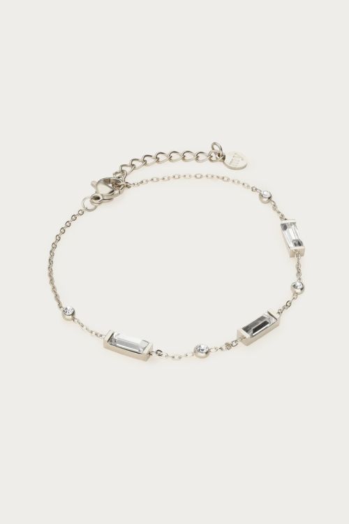 Minimalist bracelet square with rhinestones | My Jewellery