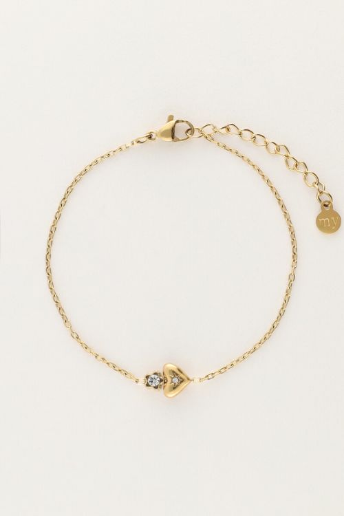 Minimalist bracelet with heart & flower | My Jewellery