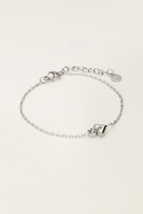 Minimalist bracelet with heart & flower | My Jewellery
