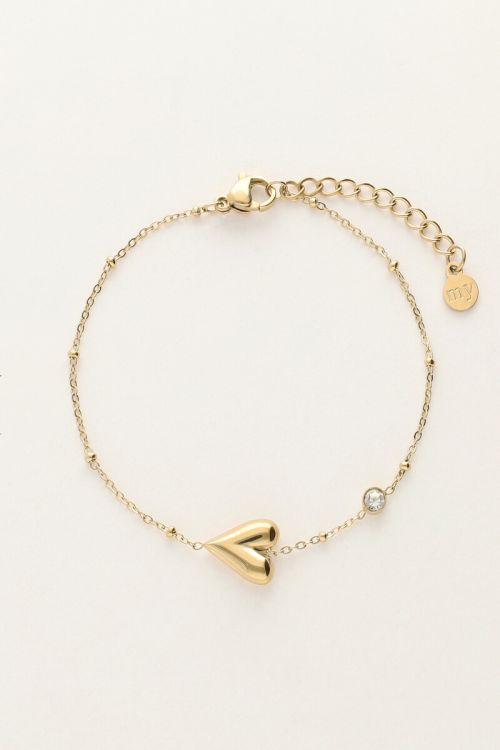 Bracelet minimaliste avec cœur et strass
