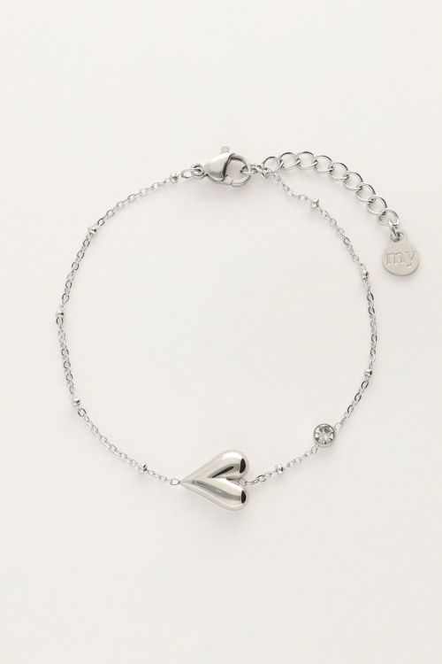 Minimalist bracelet with heart & rhinestones | My Jewellery