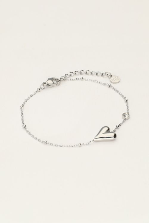 Minimalist bracelet with heart & rhinestones | My Jewellery