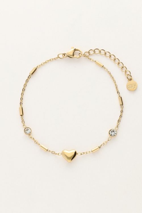Minimalist bracelet with heart & tubes | My Jewellery