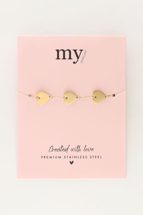 Minimalist bracelet with hearts | My Jewellery