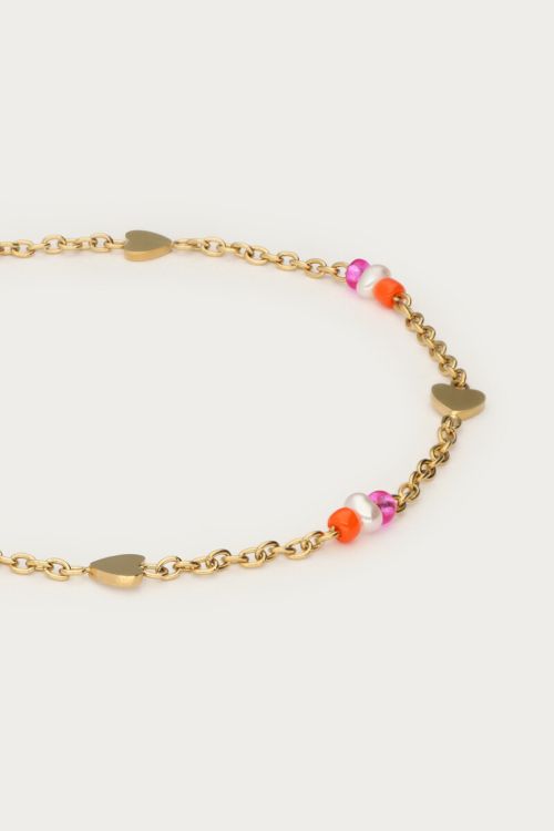 Minimalist bracelet with hearts & beads | My Jewellery