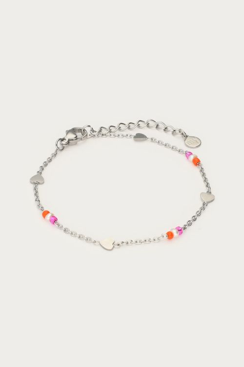 Minimalist bracelet with hearts & beads | My Jewellery