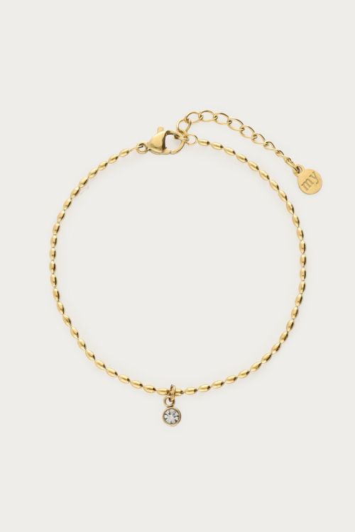 Minimalist bracelet with mini rhinestone charm | My Jewellery