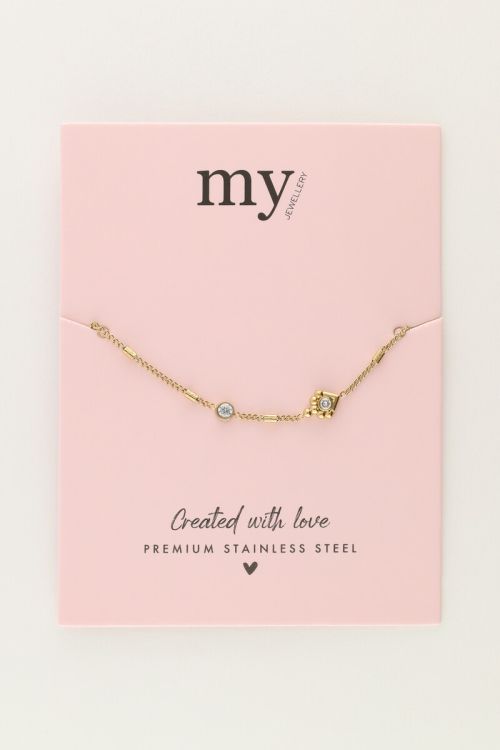 Minimalist bracelet with tubes & rhinestones | My Jewellery
