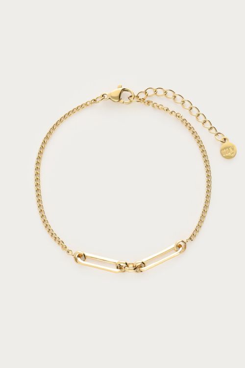 Minimalist bracelet with two oval links | My Jewellery