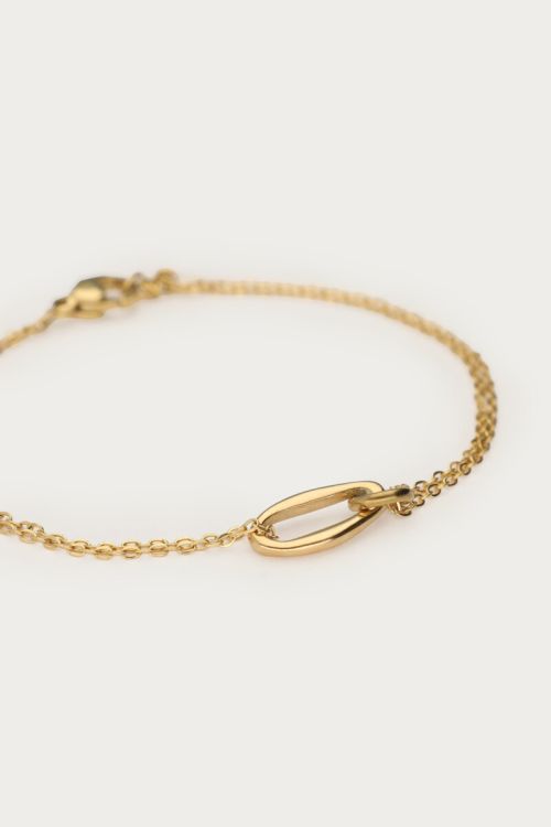 Minimalist double bracelet with oval link | My Jewellery