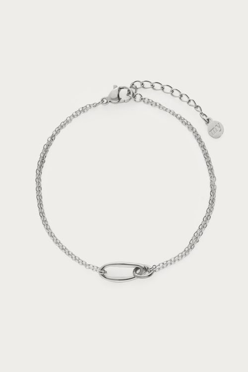 Minimalist double bracelet with oval link | My Jewellery