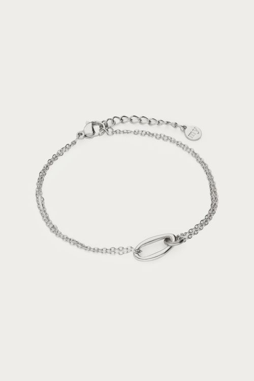Minimalist double bracelet with oval link | My Jewellery