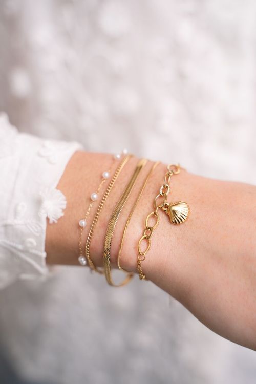 Minimalistische dubbele armband met imitatieparels 