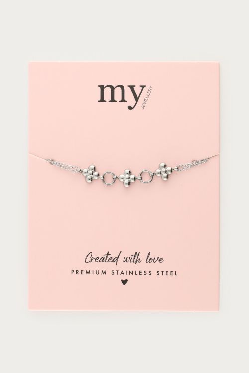 Minimalist double bracelet with three flowers | My Jewellery