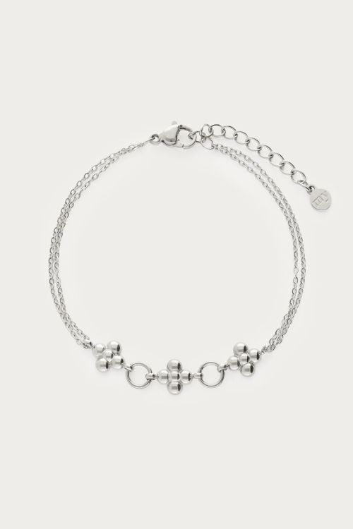 Minimalist double bracelet with three flowers | My Jewellery