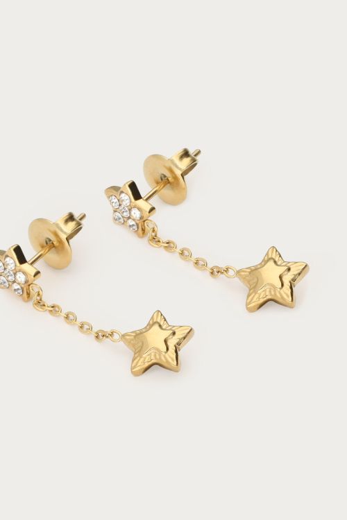Minimalist drop earrings with double star | My Jewellery