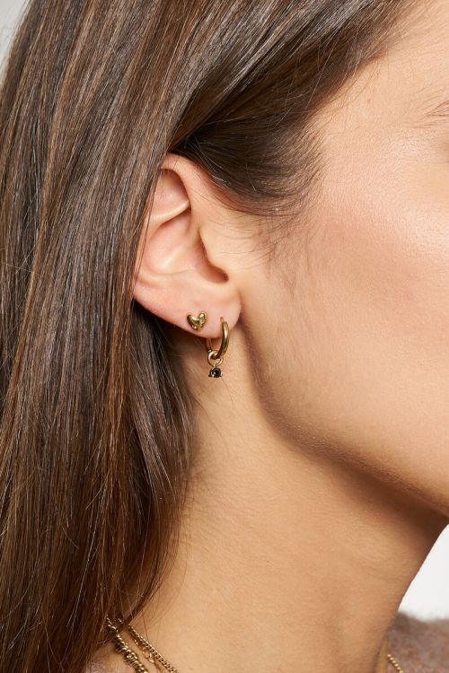 Minimalistische Creolen mit schwarzen Strasssteinen