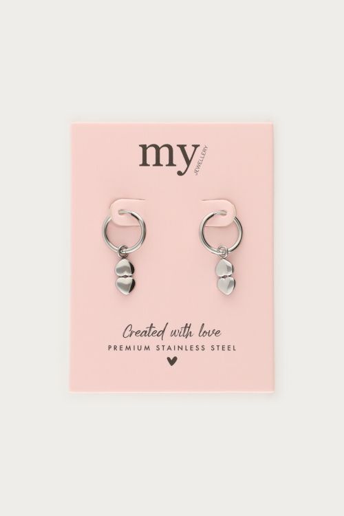 Minimalist hoop earrings with double hearts | My Jewellery