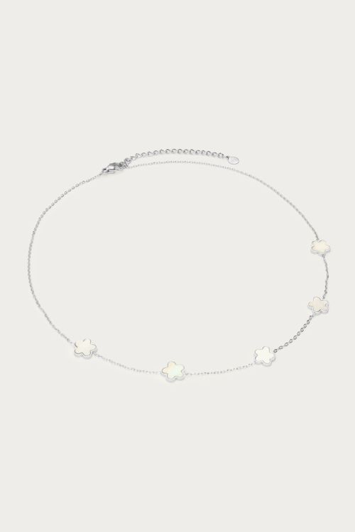 Minimalist necklace with mother of pearl flowers | My Jewellery